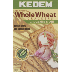 Crackers Whole Wheat W/ Garlic 8.8Oz Kedem