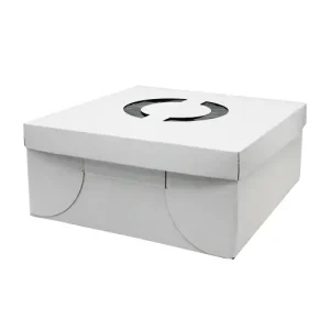 Cake Box Base & Lid with Window Corrugated 14 Inch