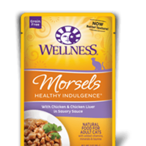 Wellness Healthy Indulgence Chicken & Chicken Liver Morsels Pouches for Adult Cats
